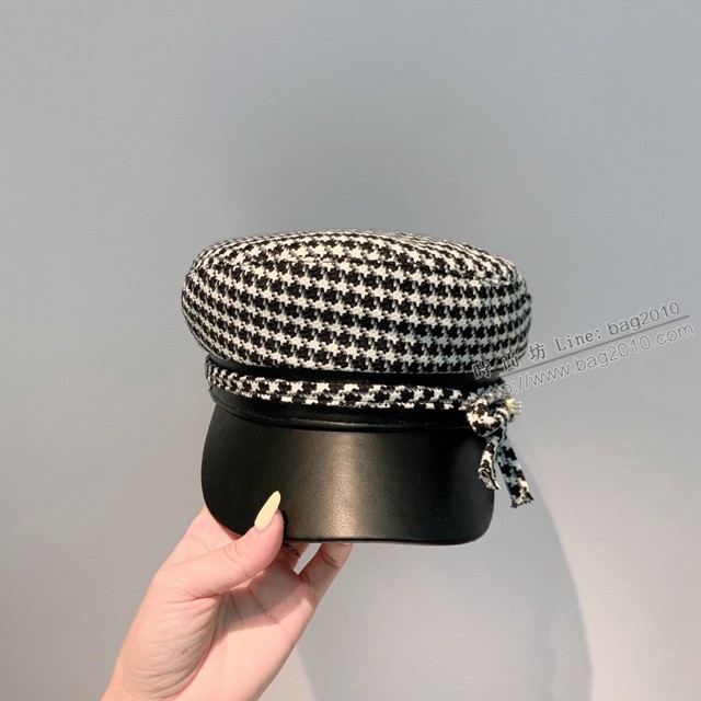 miumiu2021秋冬千鳥格軍帽 miumiu新款鴨舌帽  mmj1630